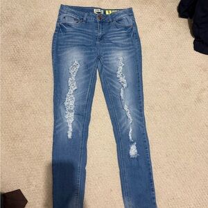 Indigo Rein Light Blue Distressed Skinny Jeans